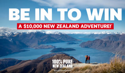 Be in to win a $10,000 New Zealand Adventure
