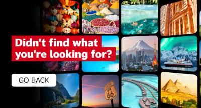 Didn't find what you're looking for? Go back. Screens showing multiple popular holiday destinations