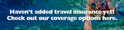 Haven't added travel insurance yet? Check out our coverage options here. Underwater shot of two people snorkelling