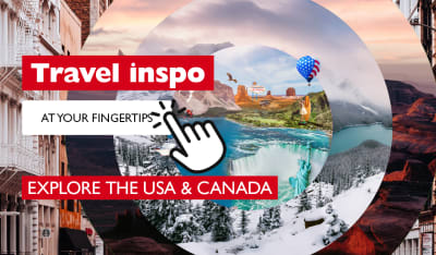 Travel inspo at your fingertips - Explore the USA & Canada. Circular imagery of popular destinations in the United States and Canada