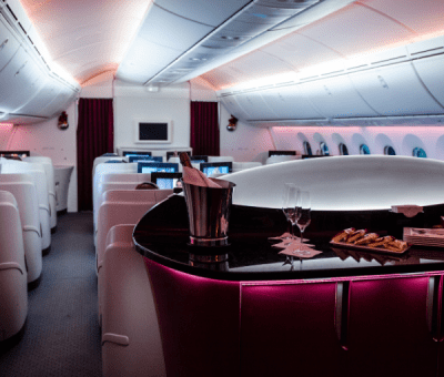 Wow, flash bar in business class