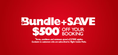 Bundle + Save to get $500* off your booking!