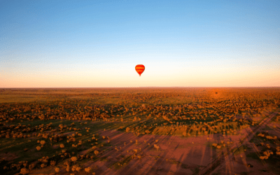 Hot air balloon over the Australian Outback