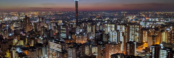 Johannesburg city centre in the early evening
