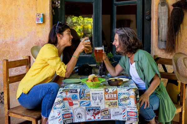 Drinking beer