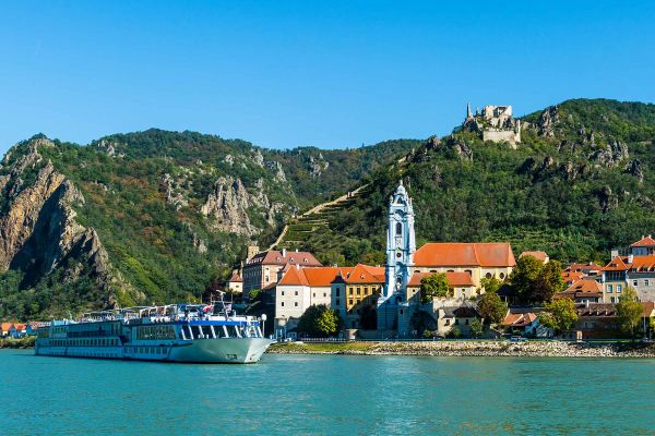 River ship travelling down the Danube