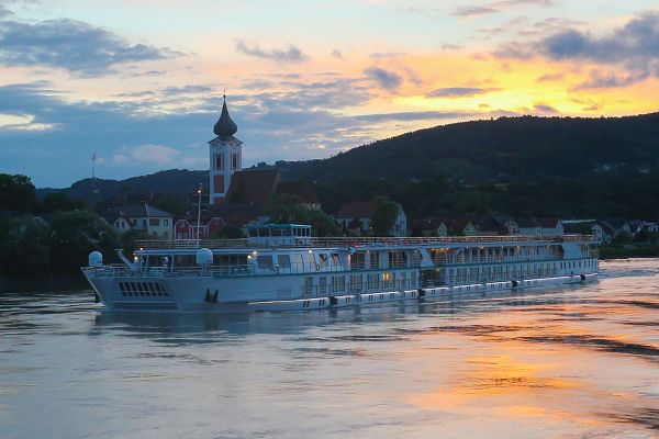 River cruise at sunset