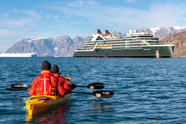 Kayaking back to the cruise ship