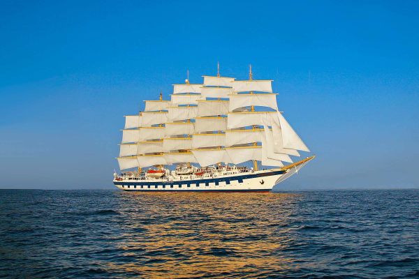 Modern sail ship on the ocean