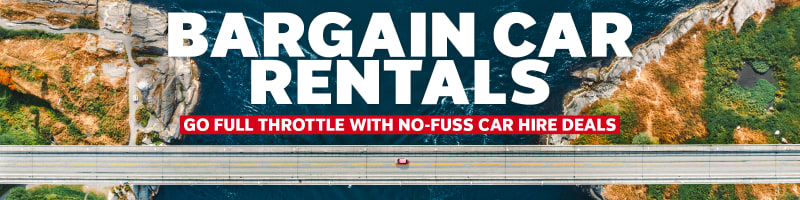 Bargain Car Rentals. Go full throttle with no-fuss car hire deals