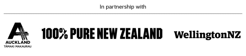 In partnership with | 100% Pure New Zealand, Wellington NZ and Auckland Tamaki Makaurau