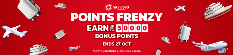 World360 Points Frenzy | earn up to 50,000 bonus points - ends 27 Oct