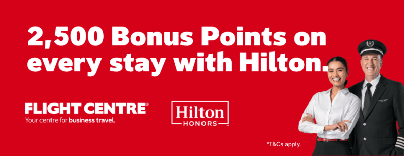 2,500 Bonus Points on every stay with Hilton