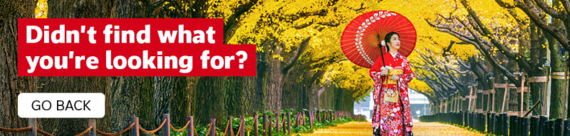Didn't find what you're looking for? Go back. Woman in a red kimono walking through yellow Autumn leaves