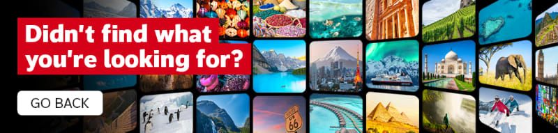Didn't find what you're looking for? Go back. Screens showing multiple popular holiday destinations