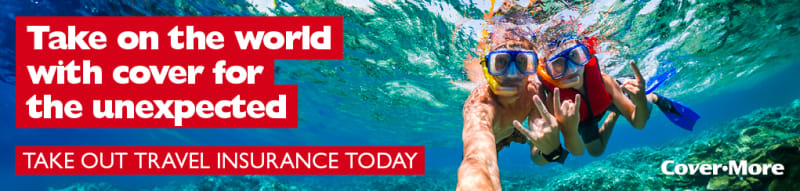 Take on the world with cover for the unexpected - take out travel insurance today | CoverMore | Two people scuba diving 