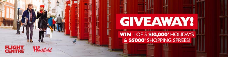 Win 1 of 5 $10,000* holidays & $5000* shopping sprees!