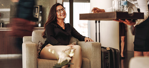 First class section inside of an airplane