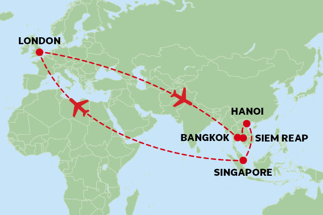 Complex multi-city map guide