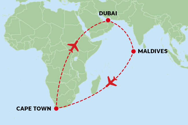 Extended layover map guide